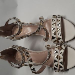 Vince Camuto Strappy and Studded Open-Toed Heels (Size 7 1/2)